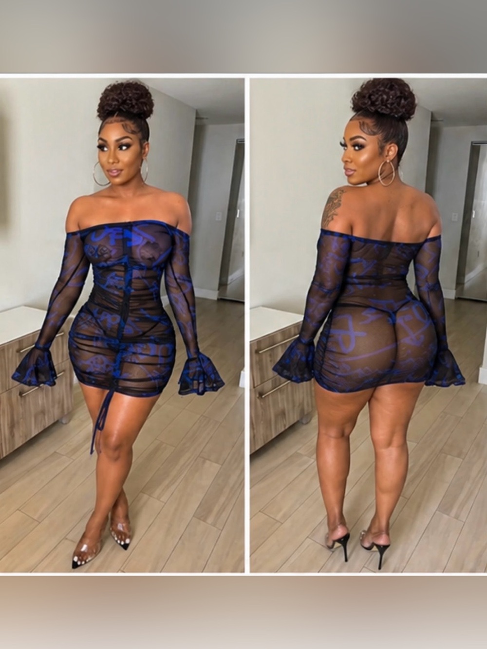 Sheer Scrunch Dress
